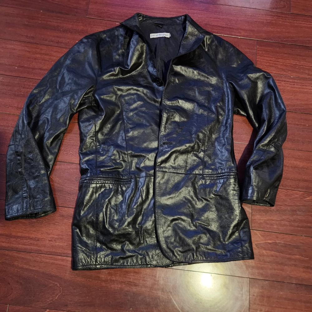 Emporio Armani  Black Leather Jacket
